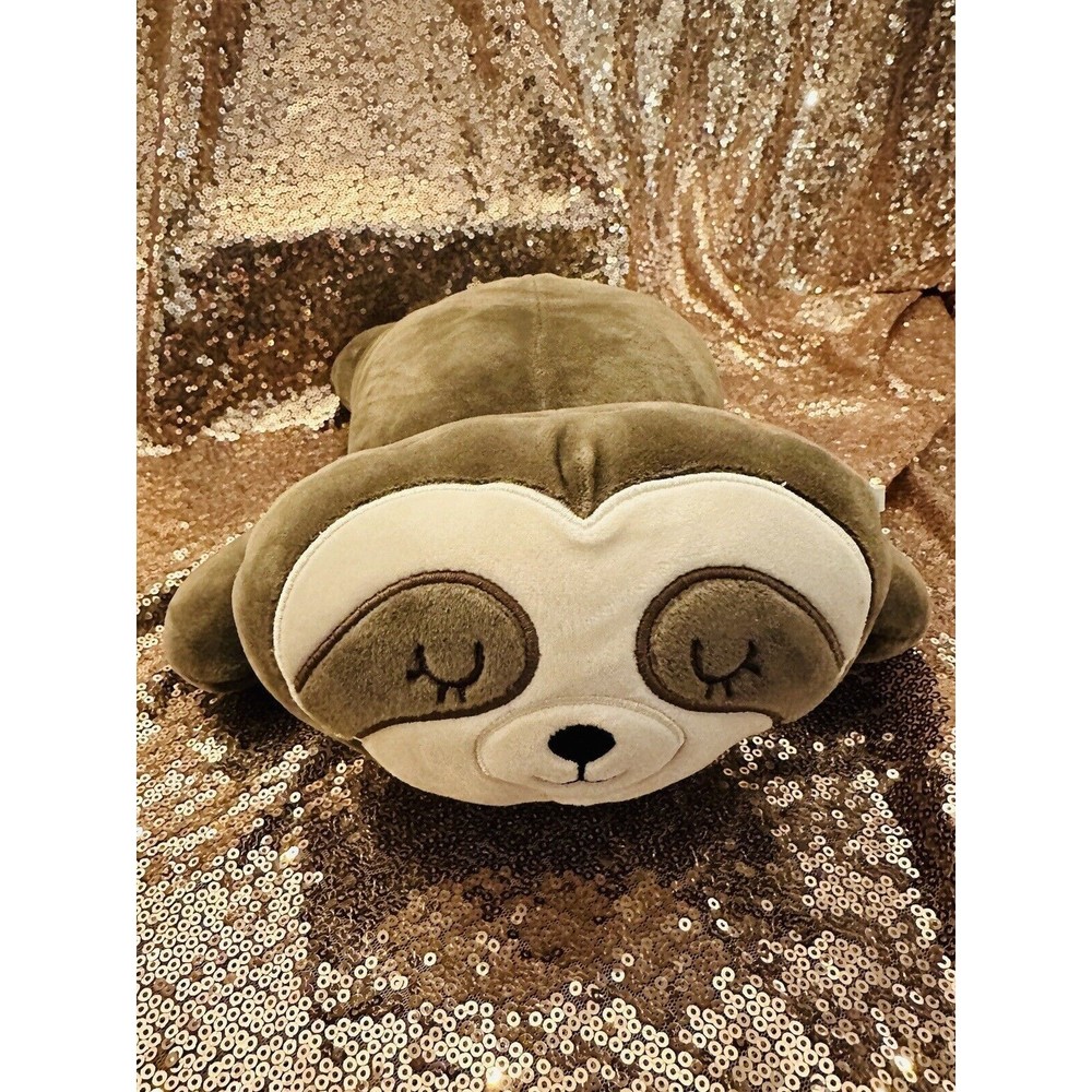 Sloth Plush Stuffed Animal Pillow Beige Brown Soft 12”P12